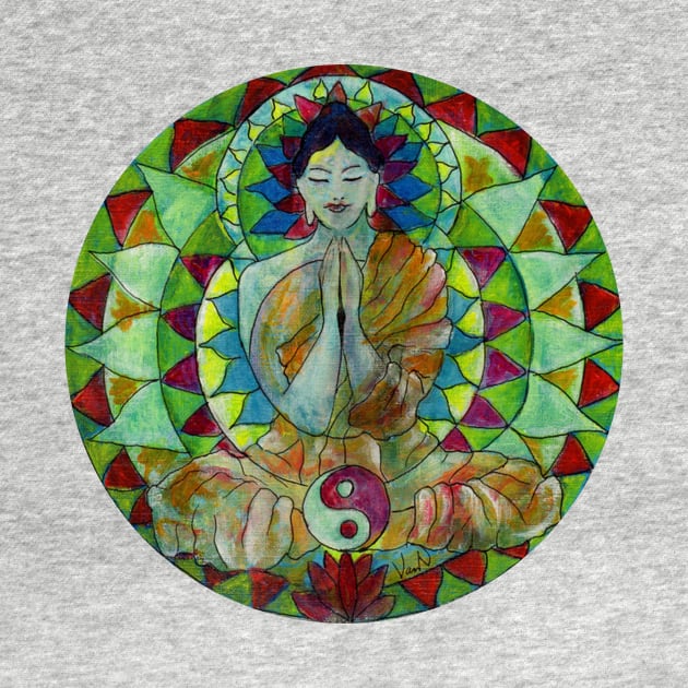 Serenity Buddha free-hand mandala by Renart